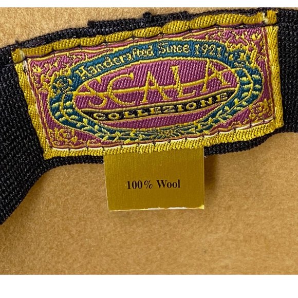 Scala Collezione Womens Rolled Brim Fedora Hat 100% Wool - New With Tag - Picture 8 of 9